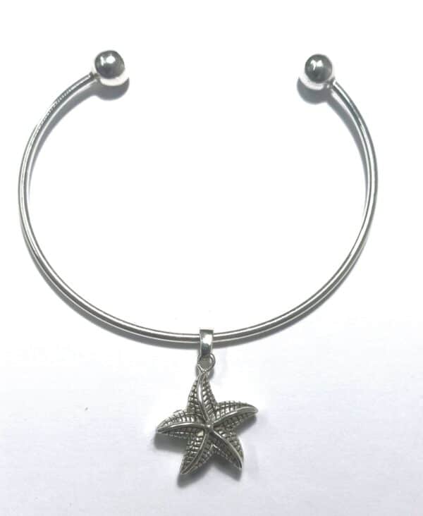 Pulsera de plata con estrella para cenizas