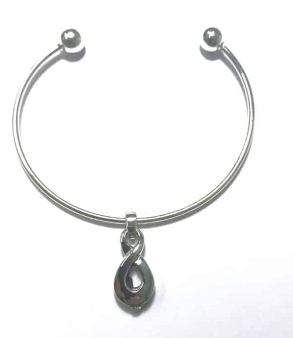 Pulsera de plata con símbolo de infinito para cenizas