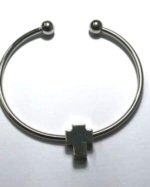 pulsera para cenizas con cruz de plata