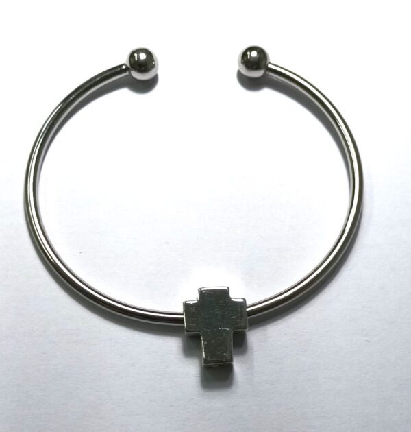pulsera para cenizas con cruz de plata