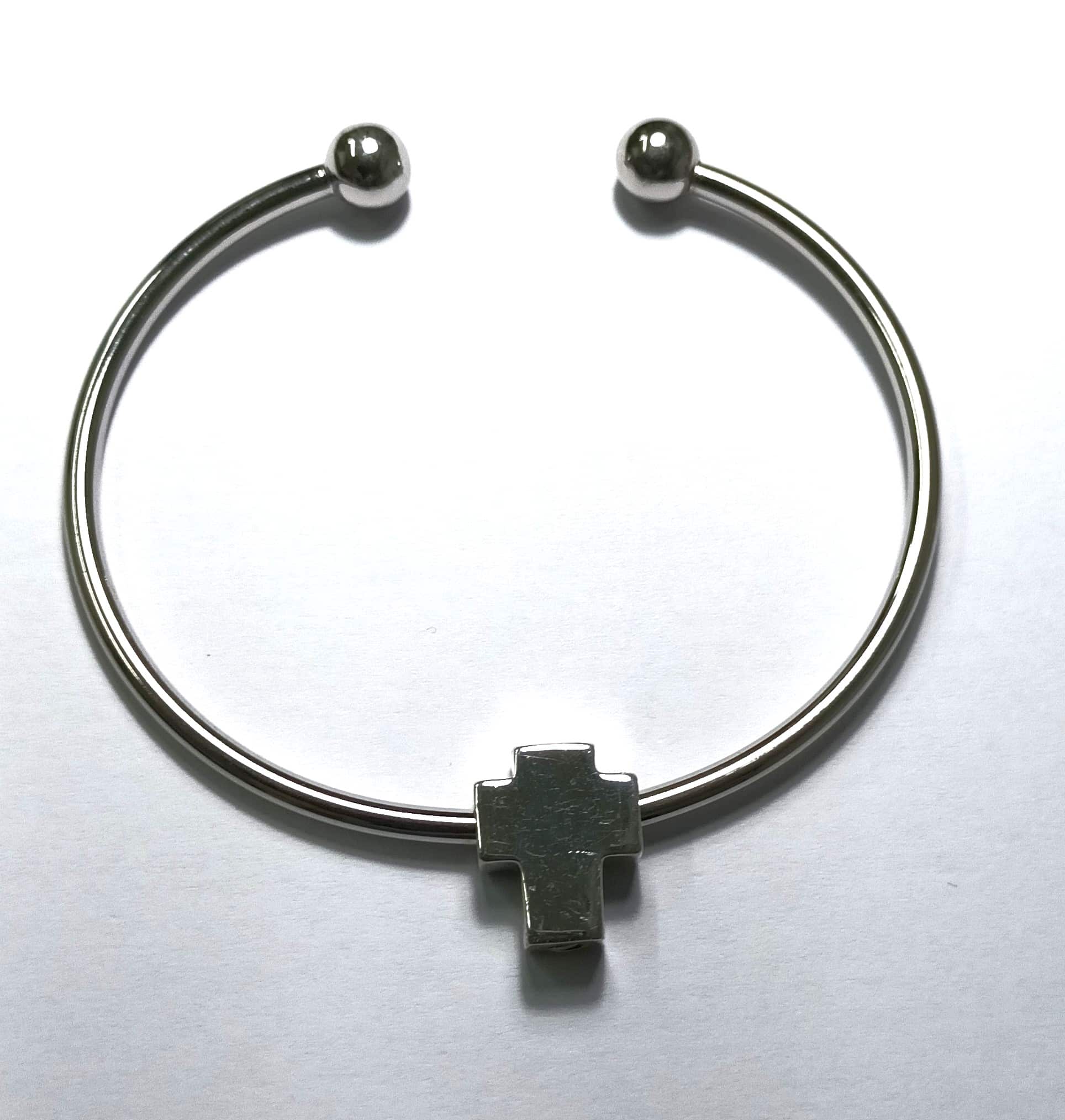 pulsera para cenizas con cruz de plata