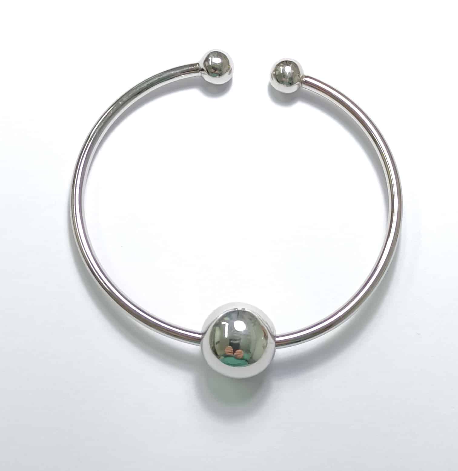 pulsera para cenizas de plata con esfera