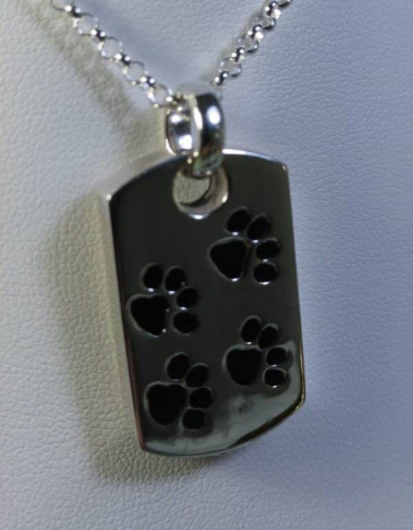 Colgante con placa de plata con huellas - 30x13 mm - Imagen 3