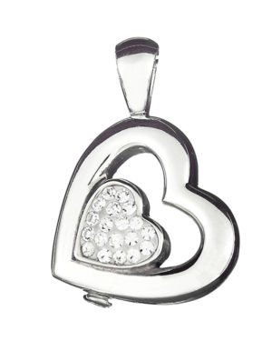 Colgante corazón de plata con circonitas 20x20 mm P-1125