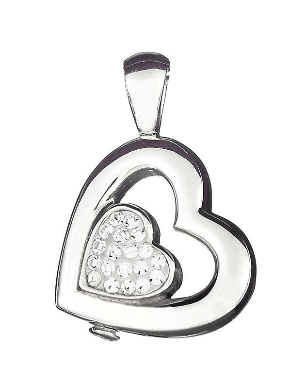 Colgante corazón de plata con circonitas