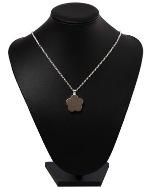 colgante para cenizas flor de plata lisa