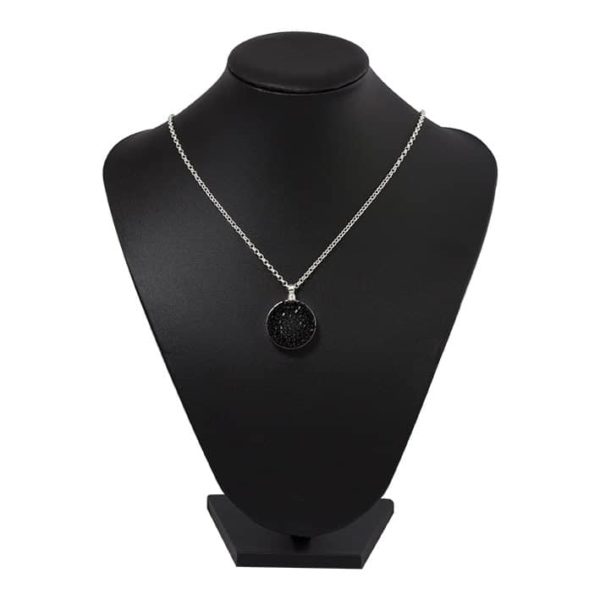 colgante para cenizas de plata con Swarovski negro