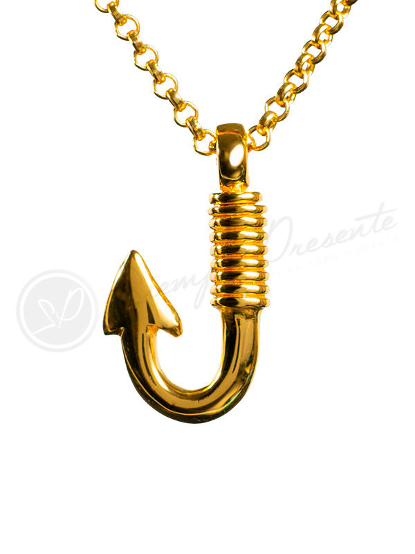 Colgante para cenizas "Anzuelo" bañado oro BO-1126 - Imagen 2
