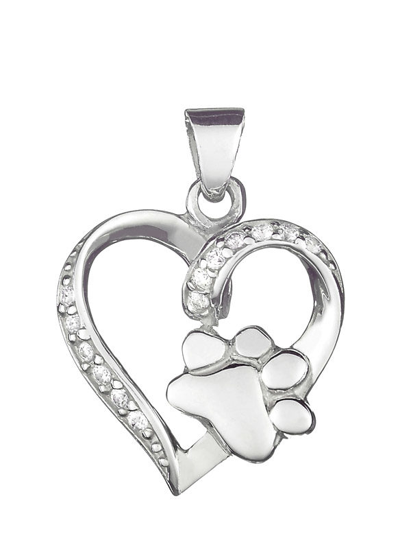 Colgante para cenizas corazón y huella