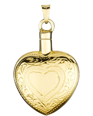 Colgante para cenizas Corazón Tallado oro