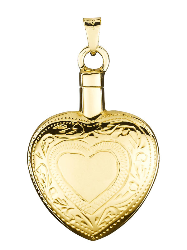 Colgante para cenizas Corazón Tallado oro