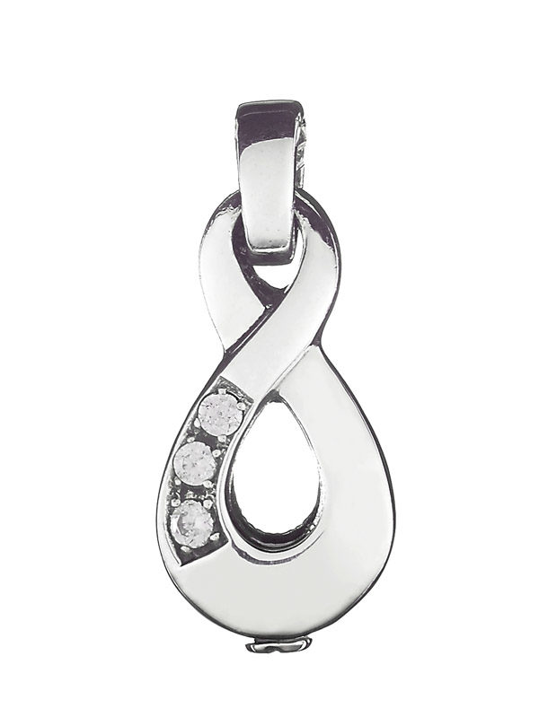 colgante para cenizas infinito de plata con circonitas