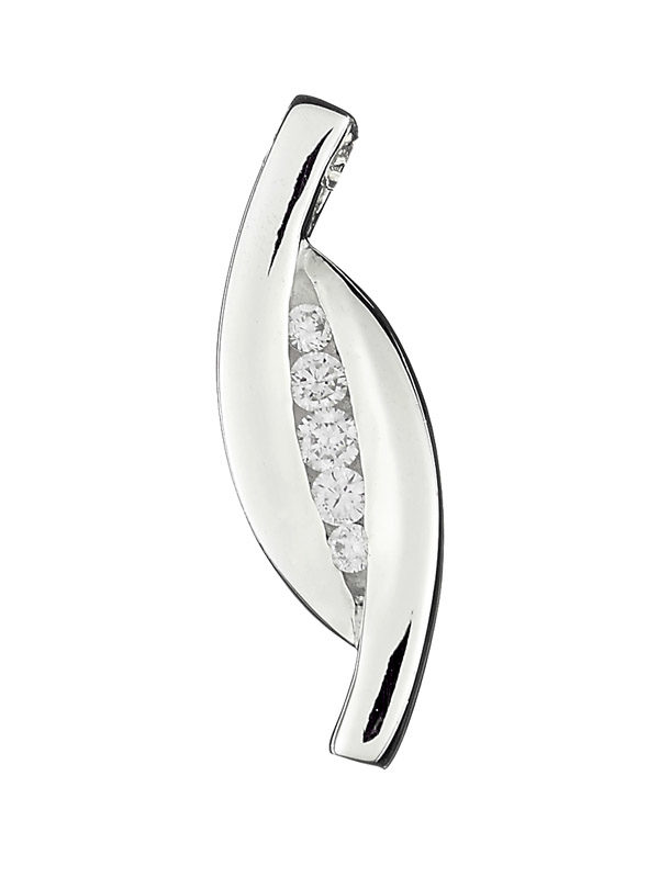 Colgante de plata para cenizas con circonitas Doble