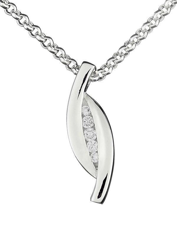Colgante de plata para cenizas con circonitas Doble - Imagen 2