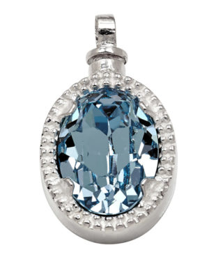 colgante para cenizas de plata con swarovski azul