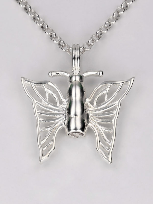 Colgante para cenizas Mariposa en plata de ley - Imagen 2