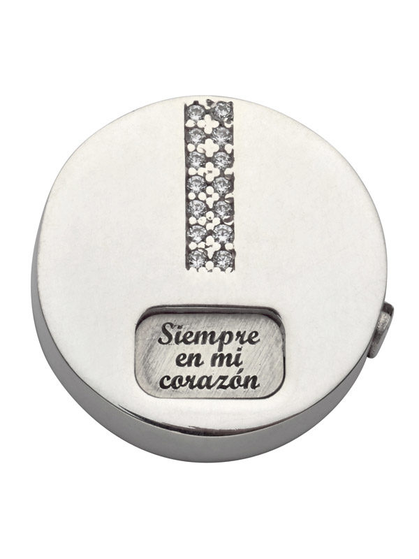 Colgante de plata Siempre en mi corazón con circonitas