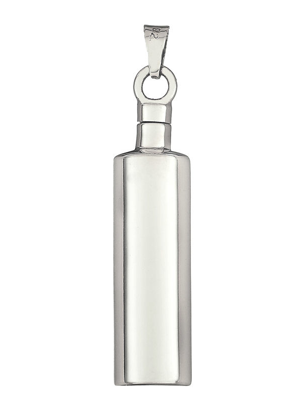 colgante para cenizas cilindro liso de plata