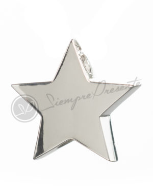colgante para cenizas estrella de 5 puntas plata