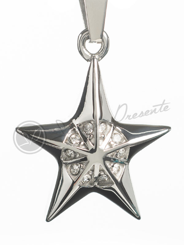 Colgante para cenizas estrella con incrustaciones