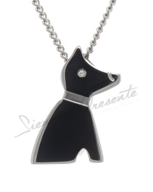 Colgante para Cenizas Perrito con Incrustación de Piedra