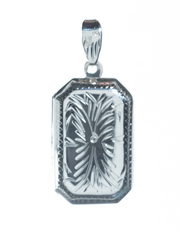 relicario rectangular de plata