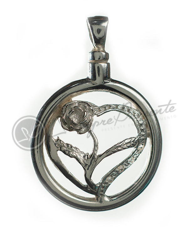 Colgante para cenizas rosa de plata 925