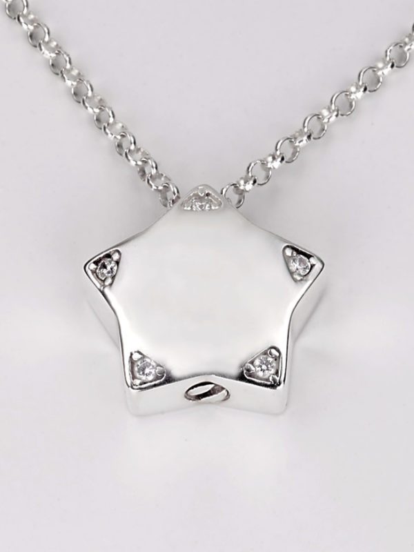 Colgante para cenizas de plata Estrella con circonitas - Imagen 2