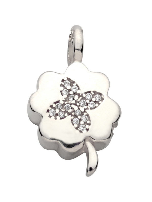 colgante para cenizas trebol con circonitas