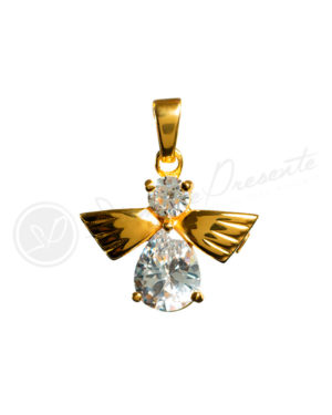 colgante cenizas angel circonitas oro