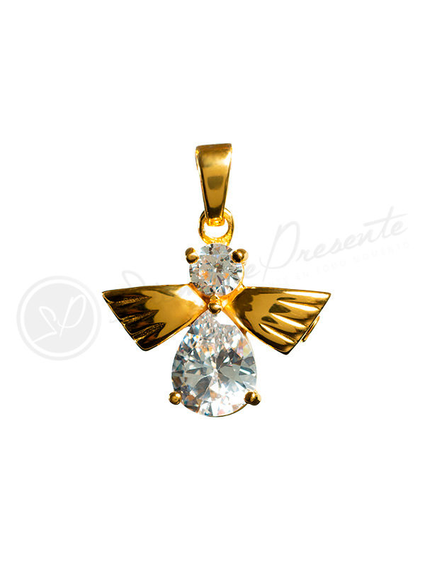 colgante cenizas angel circonitas oro