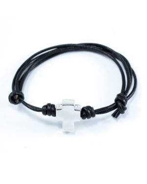 pulsera-para-cenizas-cruz-plata-cuero