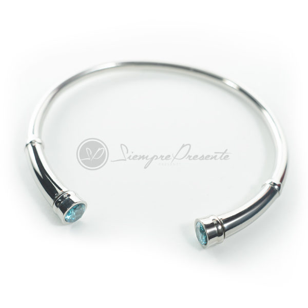 pulsera para cenizas de acero con incrustaciones azules